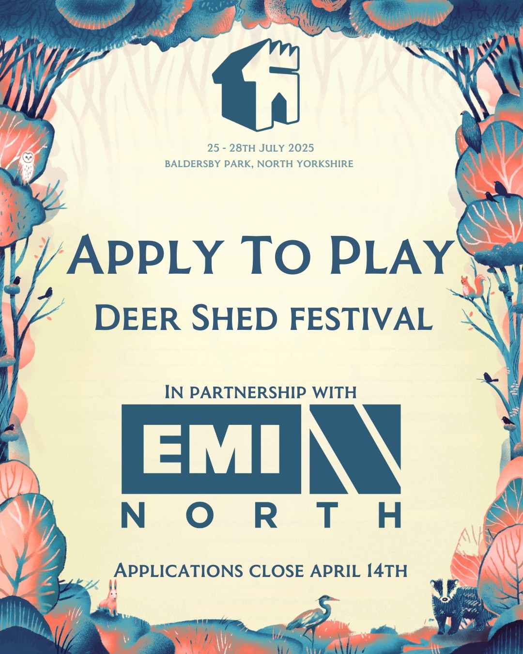 Closing soon! Apply to play Deer Shed Festival